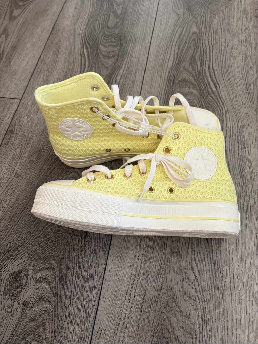 Converse Kids Yellow High Top Sneakers with White Accents